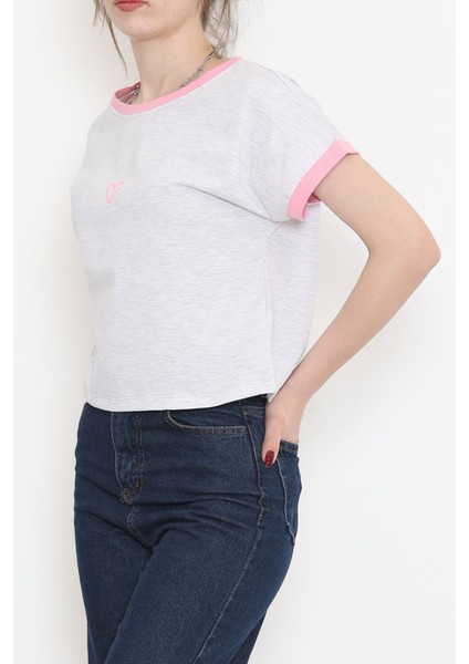 Baskılı T-Shirt Gri - 16554.1567.