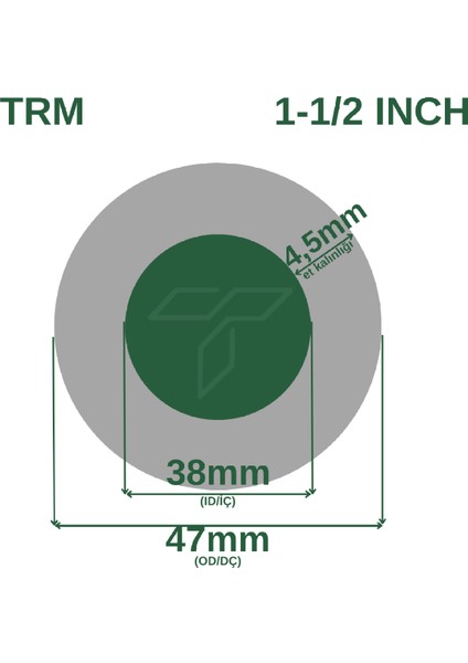 Termo Alçak Basınçlı Su Hortumu Tırtıklı 50 Metre 1 1/2 Inch İç Çap: 38 mm