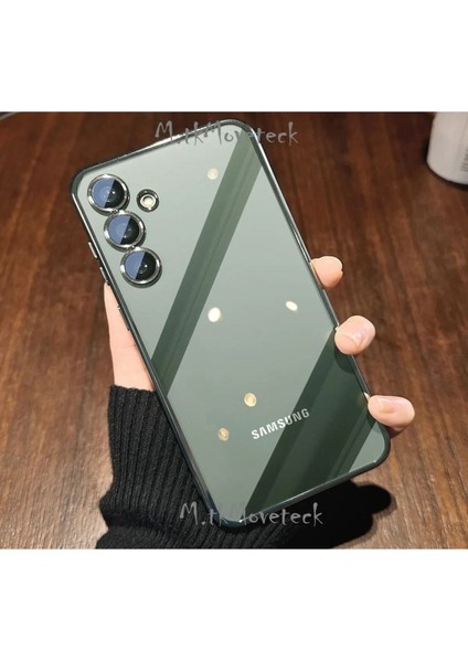Samsung Galaxy A35 Kılıf Tam Kamera Korumalı Metalik Parlak Renkli Kenar Yumuşak Silikon Kapak