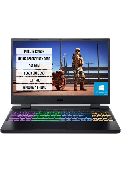 AN515-58 NH.QMZEY.005 I5-12450H 8gb Ddr5 256GB SSD RTX2050-4GB 15.6'' 144Hz Windows 11 Home