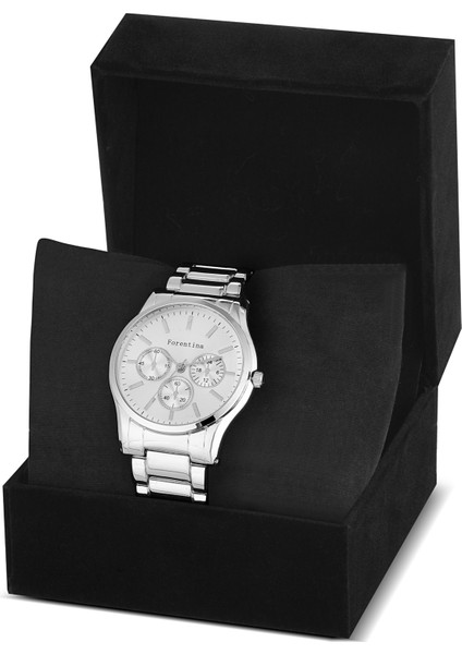 Özel Kadife Kutulu Gri Metal Erkek Kol Saati PS3461