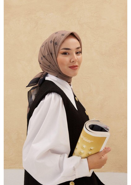 Olinda Eşarp - Koyu Vizon Siyah