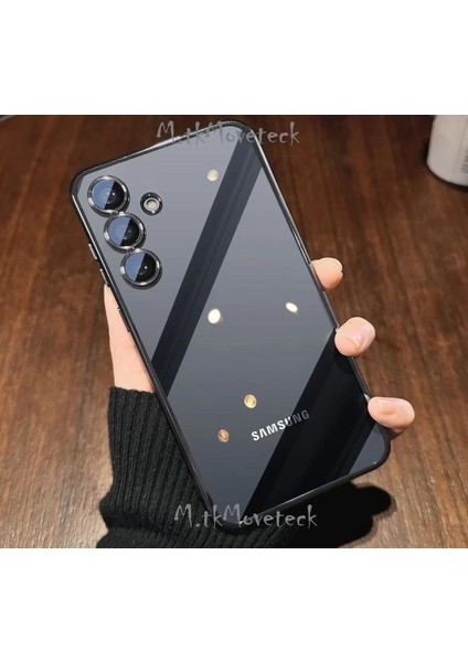 Samsung Galaxy A35 Kılıf Tam Kamera Korumalı Metalik Parlak Renkli Kenar Yumuşak Silikon Kapak