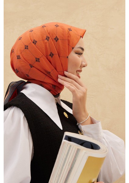 Olinda Eşarp - Turuncu Siyah