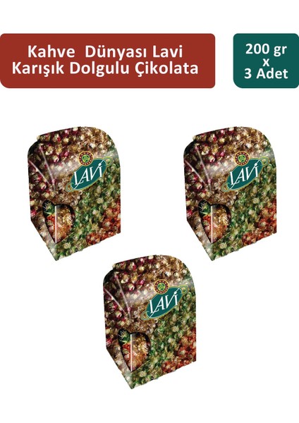 Lavi Karışık Dolgulu Çikolata 200 gr x 3 Adet