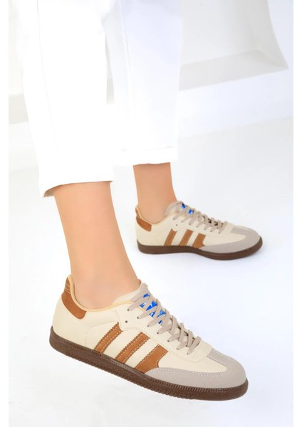 Kadın Siyah / Beyaz Spor Sneaker Bağcıklı Günlük Rahat Taban Ayakkabı