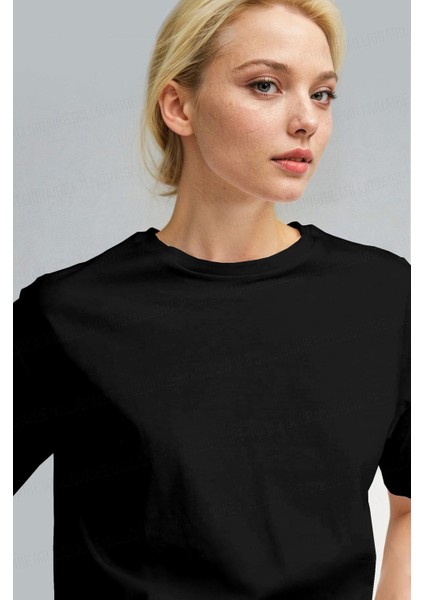 Kadın Siyah %100 Pamuk Nefes Alan Bisiklet Yaka Regular Fit Normal Kesim Baskisiz Basic T-Shirt modelleri