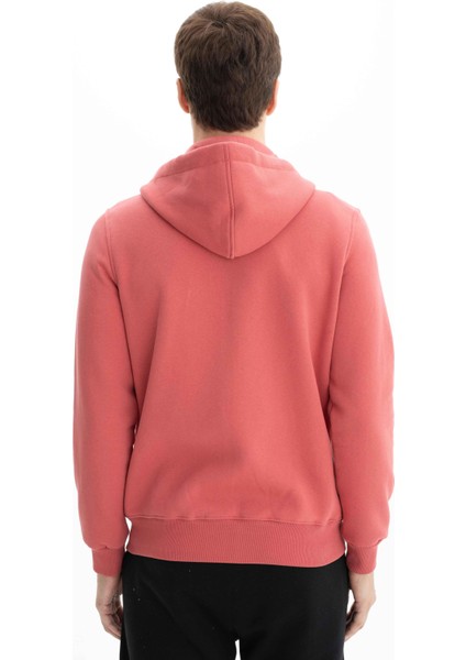 Erkek Regular Fit 3 İplik Şardonlu Tam Fermuar Kapüşonlu Cepli Sweatshirt K26324649801