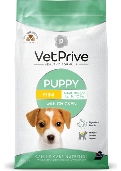 Vet Prive Mini ve Küçük Irk Yavru Köpek Maması Tavuklu 3 kg