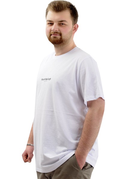 Büyük Beden Baskılı Erkek T-Shirt Bisiklet Yaka Van Gogh U24040 Beyaz fiyatları