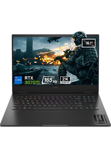 OMEN 16-K0008NT 7H8Z5EA Intel Core i7-12700H 32GB 1TB SSD RTX3070Ti 16.1 inç 165Hz QHD Freedos Taşınabilir Oyuncu Bilgisayarı