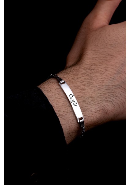 Erkek Gümüş Bileklik - 2.8 mm Isim Yazılabilir Kral Zincir Gümüş Bileklik