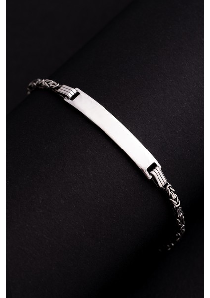 Erkek Gümüş Bileklik - 2.8 mm Isim Yazılabilir Kral Zincir Gümüş Bileklik modelleri