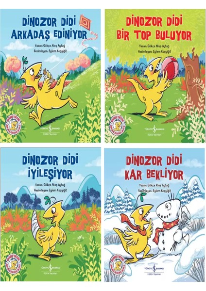 Dinozor Didi Arkadaş Ediniyor - Dinozor Didi Bir Top Buluyor - Dinozor Didi İyileşiyor - Gökçe Ateş Aytuğ 4'lü Set
