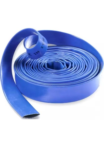 Besttech 5" - 75 Metre Uv Katkılı Pvc Kaplı Tekstil Örgülü 4 Bar Layflat Yassı Verici Hortum