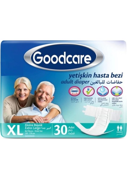 Good Care Goodcare Belbantlı Yetişkin Hasta Bezi Extra Büyük Xl Beden 30 Lu (120-170 Cm)