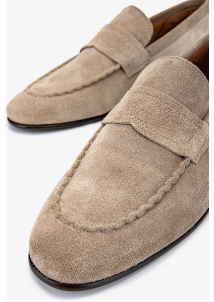 Thonas Erkek Bej Süet Deri Loafer Ayakkabı 537 3 Erk Ayk Y24 modelleri