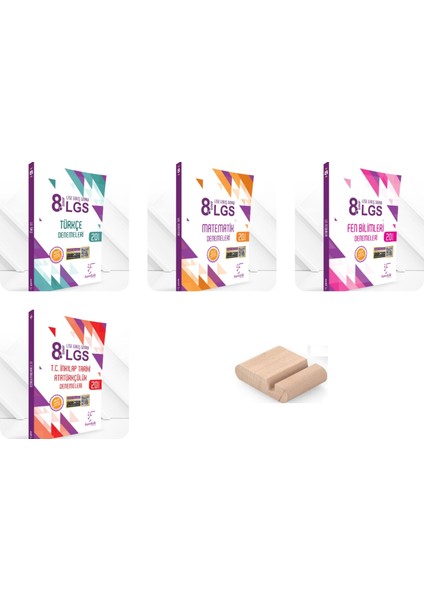 Karekök Yayınları 8. Sınıf LGS Türkçe Denemeleri - Matematik Denemeleri - Fen Bilimleri Denemeleri 4'lü Set + Telefon Tutucu