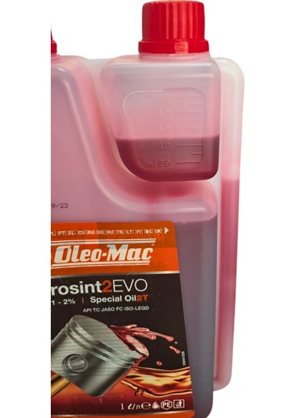 Prosint 2 Evo Oleomac 2t Ölçekli Motor Yağı 1 Lt Kırmızı