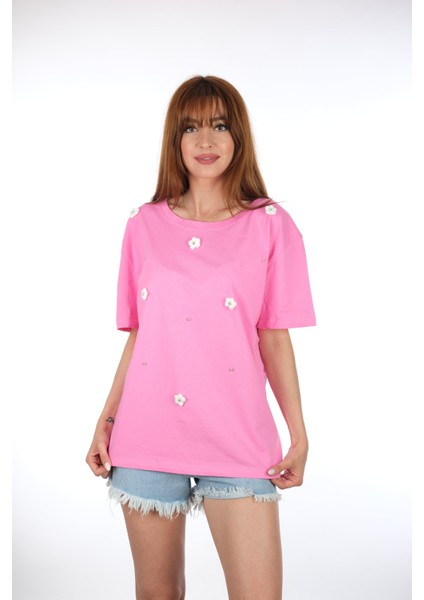 Pembe Papatyalı T-Shirt