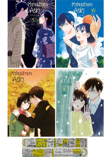 Mobuko'nun Aşkı 5. - 6. - 7. - 8. Ciltler Manga Seti - Akane Tamura + Matematik Öğreten Cetvel