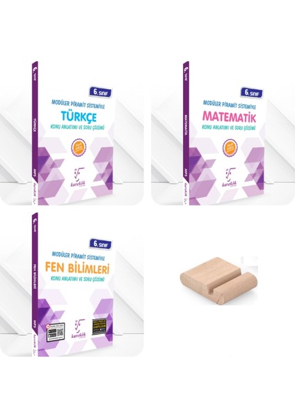 Karekök Yayınları 6. Sınıf Matematik Konu Anlatımı ve Soru Çözümü - Türkçe Konu Anlatımı ve Soru Çözümü - Fen Konu Anlatımı ve Soru Çözümü + Telefon Tutucu