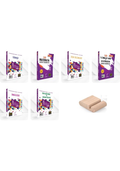 Karekök 8.sınıf Lgs Türkçe+Matematik+Fen+Inkılap+Ingilizce+Din Soru Bankası +Telefon Tutucu..!