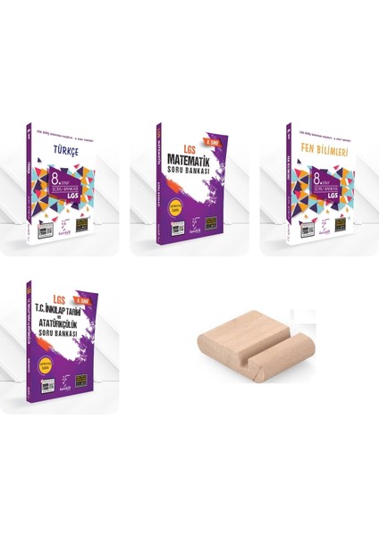 Karekök 8.sınıf Lgs Türkçe+Matematik+Fen+Inkılap Soru Bankası +Telefon Tutucu..!