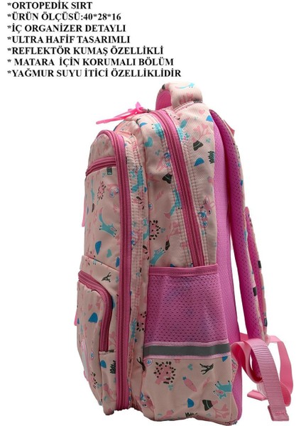 Ortopedik Okul Çantası Yağmura Dayanıklı Iç Organizerli B4 modelleri
