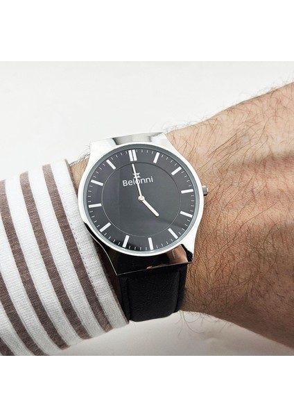 Siyah Kordonlu Su Geçirmez Belonni Erkek Kol Saati B.3530.1