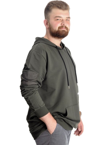 Büyük Beden Sweat Kanguru Change Mode 23164 Haki