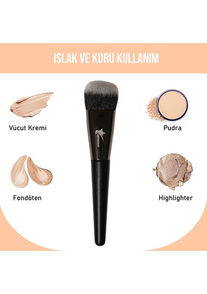 Professional Makeup Brush Soft Hair Serisi Kabuki Fondöten Makyaj Fırçası No:26