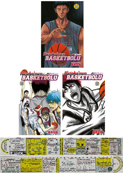 Kuroko'nun Basketbolu 14-15-16. Ciltler Manga Seti + Matematik Öğreten Cetvel