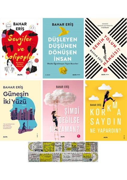 Sevgiler ve Lolipoplar - Düşleyen Düşünen Dönüşen İnsan - Senin Yolun Hangisi - 6 Kitap + Matematik Cetvel