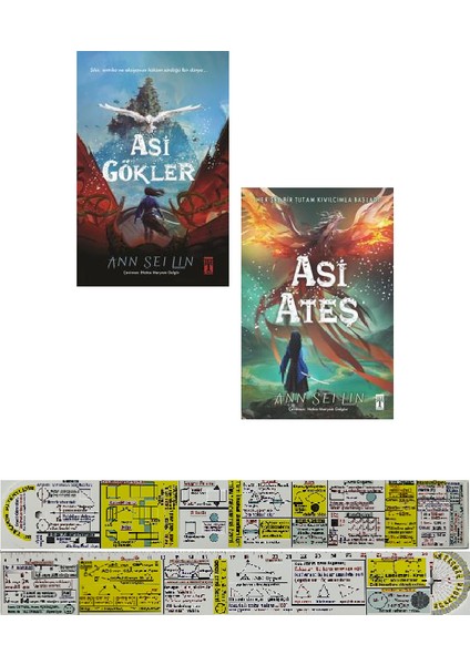 Asi Gökler + Asi Ateş 2 Kitap Set + Matematik Öğreten Cetvel