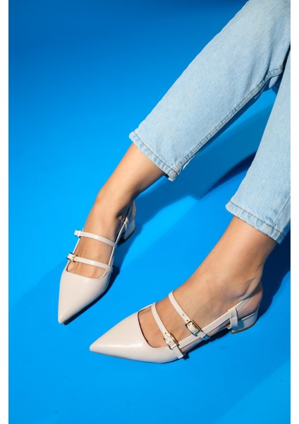 Cenova Bej Cilt Kadın Topuklu Sandalet fiyatları