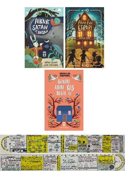 Hikaye Satan Tavşan + Ahşap Evin Esrarı + Benim Adım Kuş Değil Ki 3 Kitap Set + Mat. Cetvel