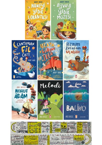 Mert Arık ve Anıl Basılı Kitapları 8'li Set / Naneyi Yedik Lokantası, Balino, Ayvayı Yedik, Zürafam