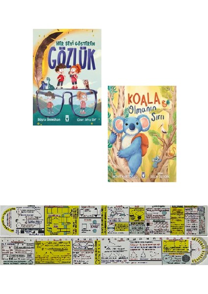 Her Şeyi Gösteren Gözlük+Koala Olmanın Sırrı 2 Kitap Set 1. Sınıflar Için + Matematik Öğreten Cetvel
