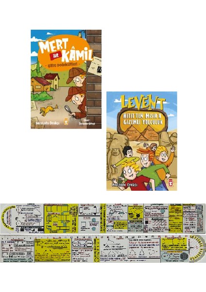 Mert ile Kamil Şifre Dedektifleri + Levent Hitit'ten Mısır'a Gizemli Yolculuk 2 Kitap Set + Cetvel