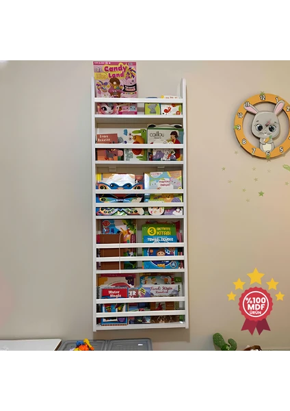 Emdief Home Carmen 5 Raflı Montessori Kitaplık -Çocuk Odası Kitaplığı