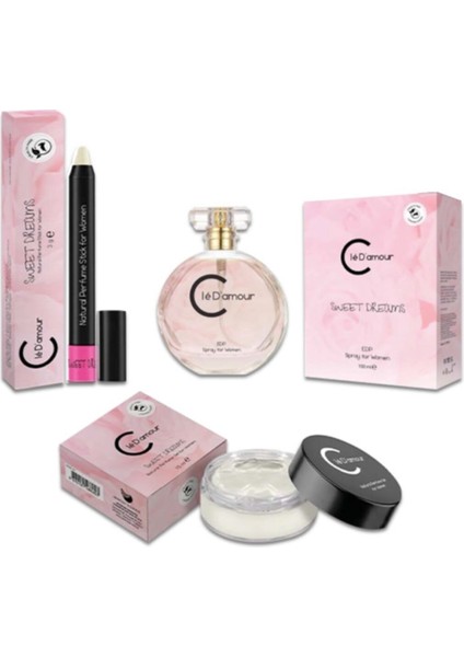 Sweet Dreams (Çiçeksi) Women - 3 Lü Kadın Parfüm Seti 100 Ml – Vegan