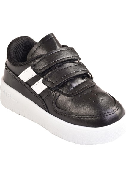 Günlük Unisex Çocuk Şeritli Beyaz Sneaker Cırtlı Hafif Rahat Spor Ayakkabı