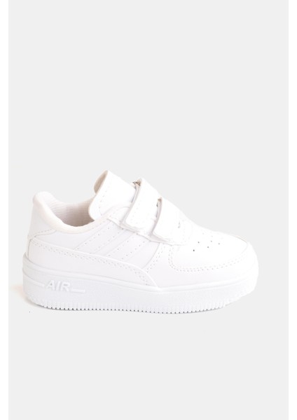 Günlük Unisex Çocuk Şeritli Beyaz Sneaker Cırtlı Hafif Rahat Spor Ayakkabı modelleri