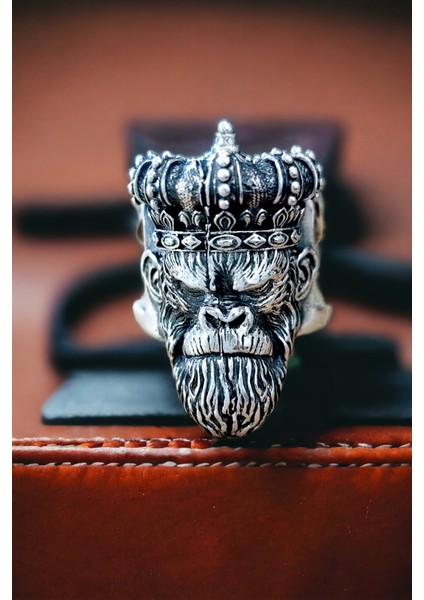 Gümüş Erkek Yüzüğü Maymun Kral (Monkey King)