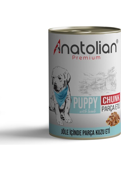 Anatolian Premium Puppy Lamb Kuzulu Parça Etli Yavru Köpek Konservesi 400 gr