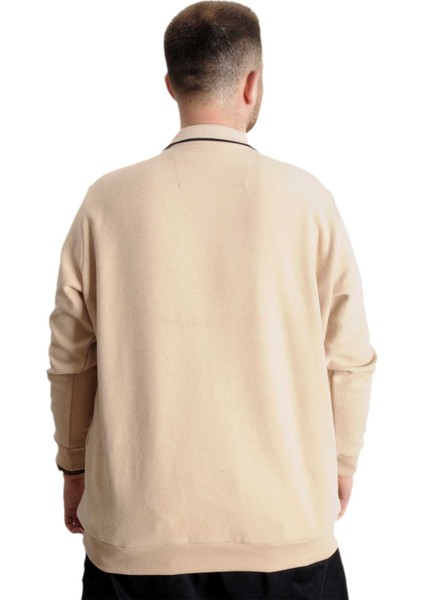 Büyük Beden Sweat Polo Selanik Mode 23448 Bej fırsatları