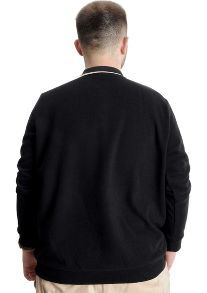 Büyük Beden Erkek Sweat Polo Selanik Horse 23440 Siyah fırsatları