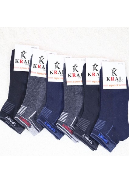 Kral Socks Erkek 6 Çift Pamuklu Basic Derbili Çorap