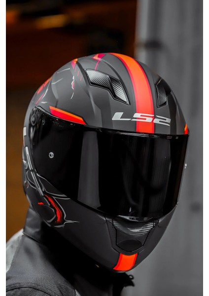Stream Evo Zuko Mat Siyah-Turuncu Kask